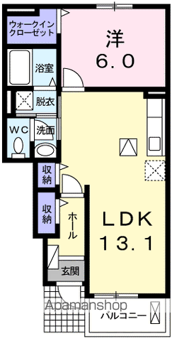 グリシーヌ(1LDK/1階)の間取り写真