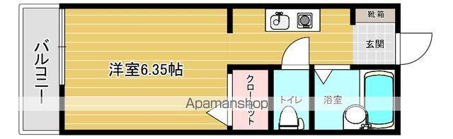 リファレンス胡録台B棟(1K/2階)の間取り写真