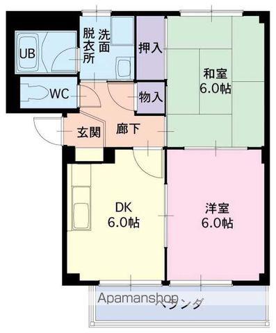 サープラスみくもC棟(2DK/1階)の間取り写真