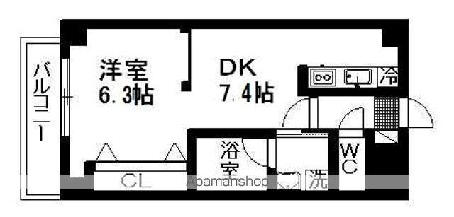 しゃとれ山手町(1DK/1階)の間取り写真