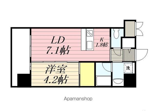 ラファセグランビア博多(1LDK/7階)の間取り写真