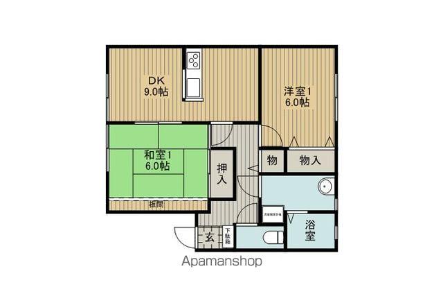 パストラーレ高島A棟(2DK/2階)の間取り写真