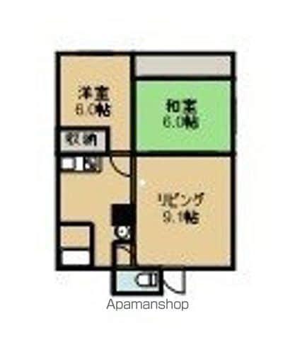 エムズF(2LDK/2階)の間取り写真