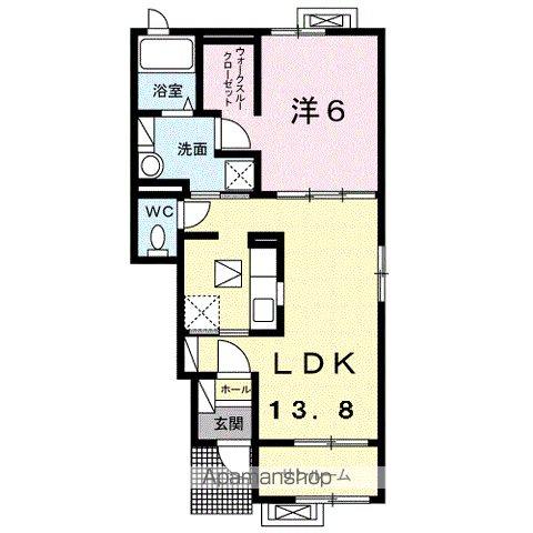 フリーデMFⅠ(1LDK/1階)の間取り写真