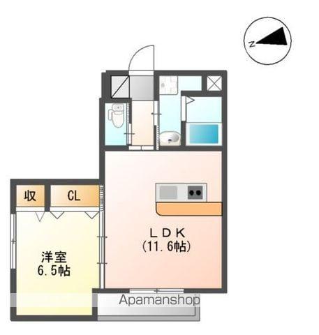 フィーロ宮町(1LDK/3階)の間取り写真