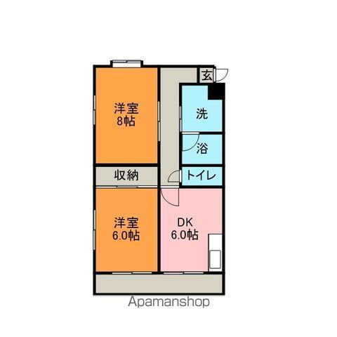 クレセントハイツ(2DK/2階)の間取り写真