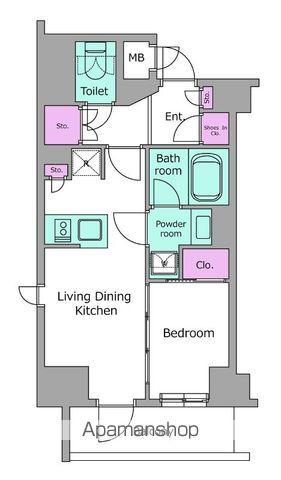 レジディア高田馬場(1DK/1階)の間取り写真