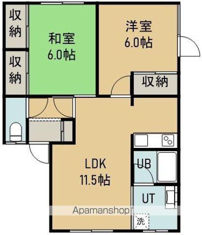 メゾン日果里NO.7(2LDK/1階)の間取り写真