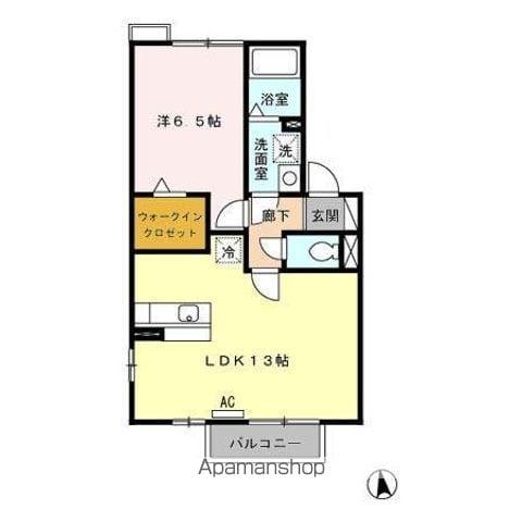 ノース・ウエスト蘇原 B(1LDK/2階)の間取り写真