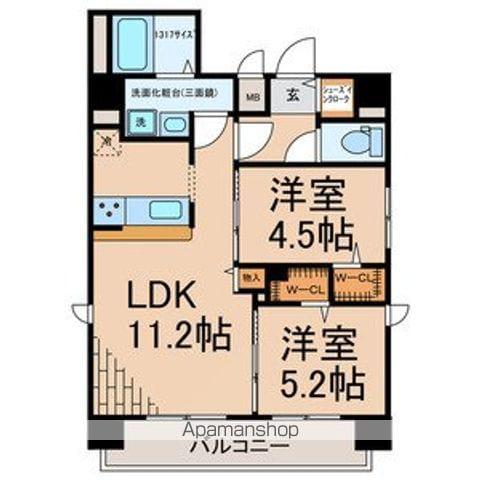 Z・R東別院(2LDK/6階)の間取り写真