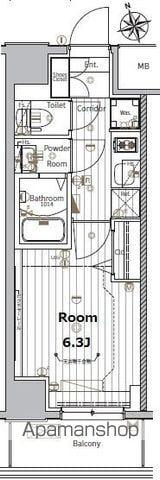 メイクス上前津Ⅲ(1K/10階)の間取り写真