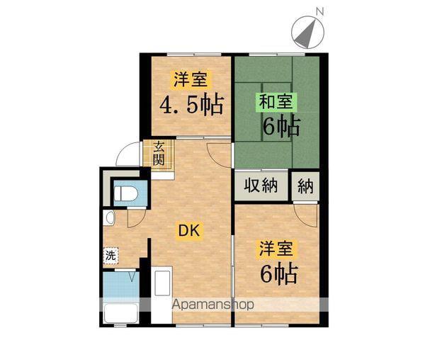 イモトハイムB棟(3DK/2階)の間取り写真