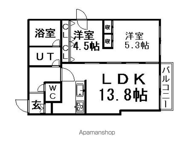 ピュアステージ円山(1LDK/3階)の間取り写真