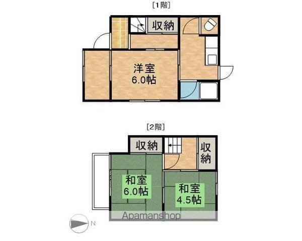 山陽本線 岡山駅 徒歩9分 2階建 築52年(3K)の間取り写真