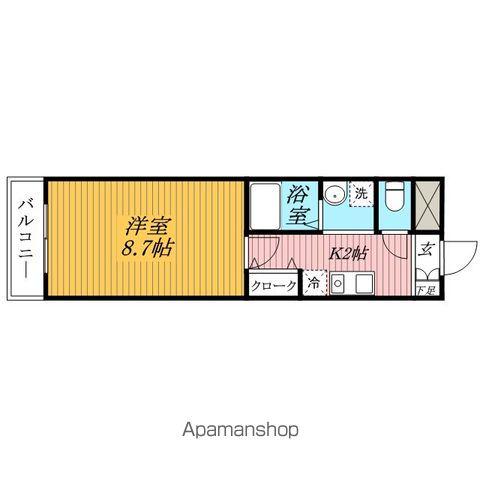 BELLAGIO 2(1K/4階)の間取り写真