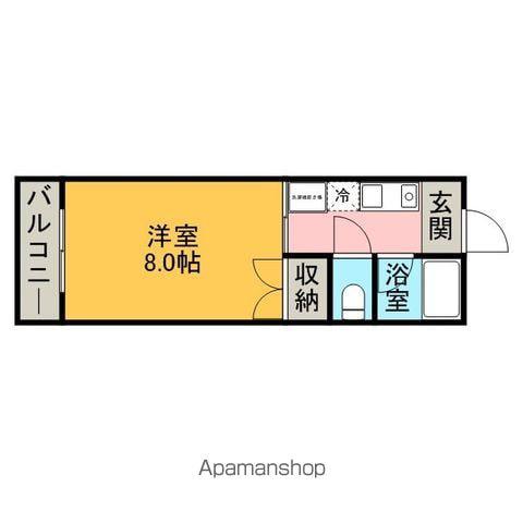 ロッジ松香台(1K/4階)の間取り写真