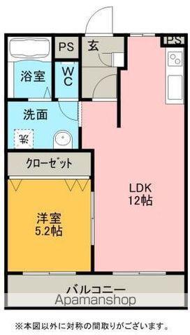 メイプルコート(1LDK/2階)の間取り写真