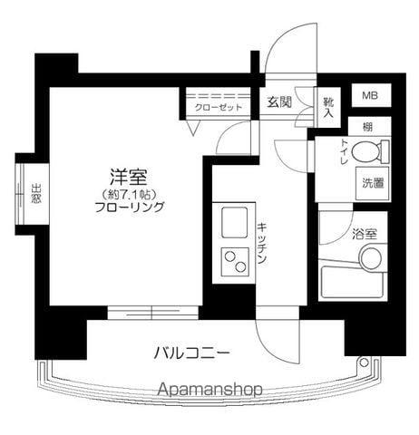 グリアス横浜・ウエストフォルム弐番館(1K/3階)の間取り写真