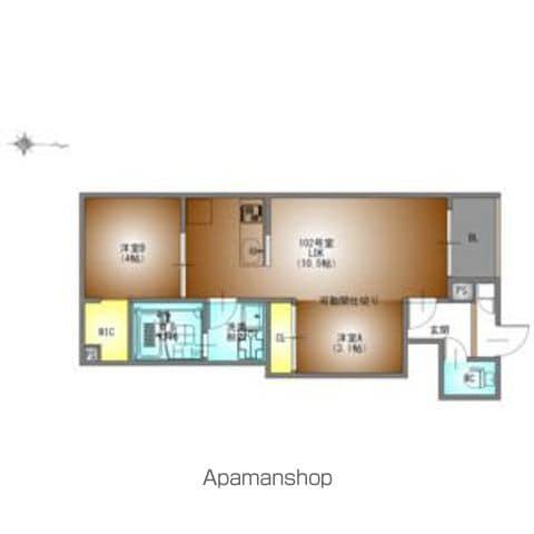 REGALEST桜山(2LDK/1階)の間取り写真