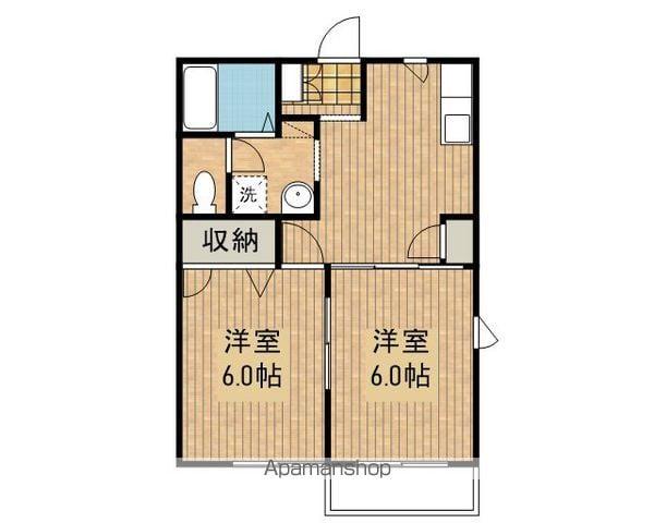 ケイ・川高(2DK/2階)の間取り写真