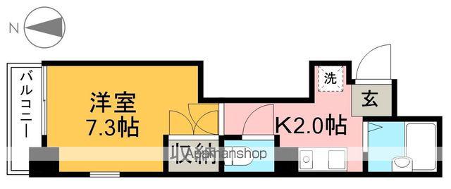 リヴィエラ上町Ⅲ(1K/2階)の間取り写真