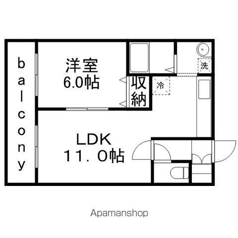 栄通銀座パレス(1LDK/1階)の間取り写真