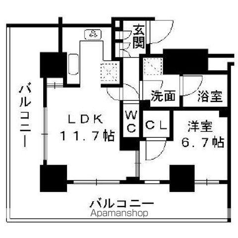 グランアルト天神タワー(1LDK/3階)の間取り写真
