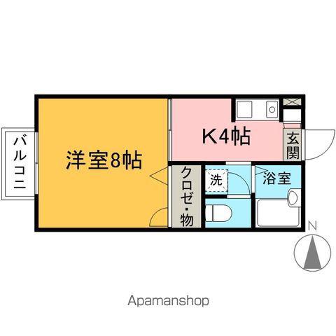 ハイム12(1K/2階)の間取り写真