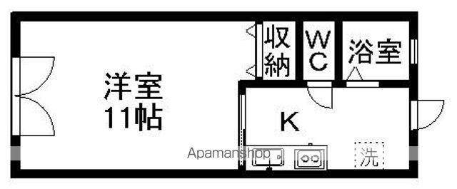 エバーグリーンTS(1K/1階)の間取り写真