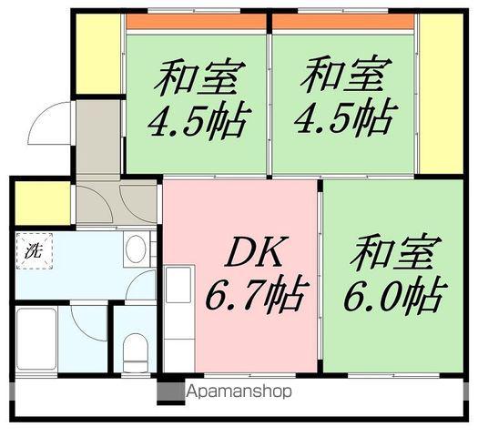 ユートピア川原2号棟(3DK/5階)の間取り写真
