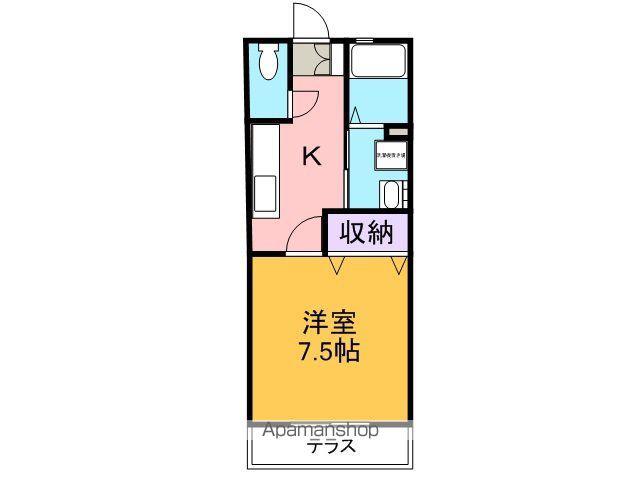 第五カネイ八帖北町アパートA棟 登録しない(1K/1階)の間取り写真