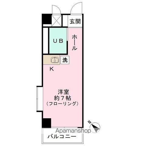 エクセル駒沢(ワンルーム/2階)の間取り写真