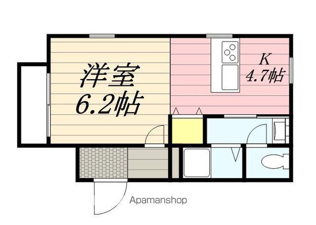 レストパークⅠ(1K/2階)の間取り写真