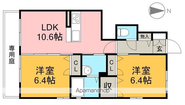 シャーメゾン山陽(2LDK/1階)の間取り写真