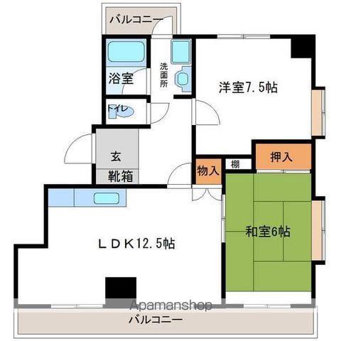 田代セントラルハイツ(2LDK/4階)の間取り写真