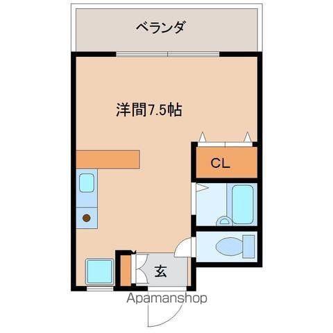 ジョイスⅡ(ワンルーム/2階)の間取り写真