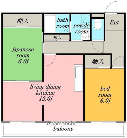ザトクゲツ20(2LDK/1階)の間取り写真
