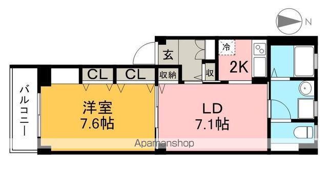 ハイツピラカンサ(1LDK/1階)の間取り写真