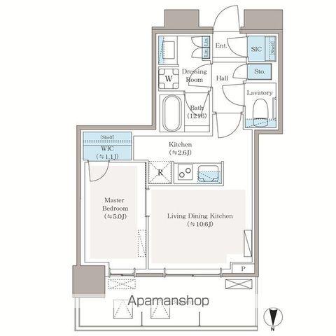 パークシティ中野ザタワー ブリーズ(1LDK/10階)の間取り写真