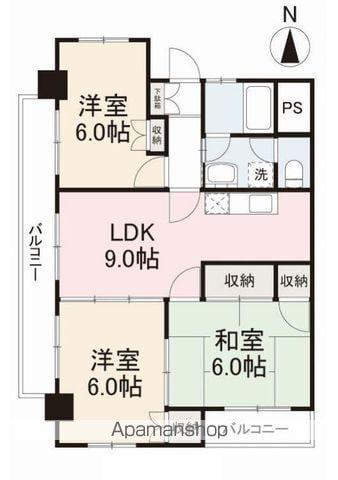 阿部ロイヤルハイツ(3LDK/2階)の間取り写真