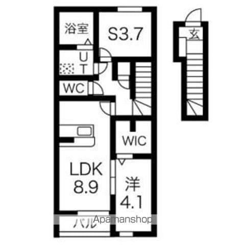 C.COURT(1SLDK/2階)の間取り写真
