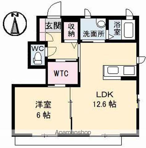 U.T.S.金栄 B棟(1LDK/1階)の間取り写真