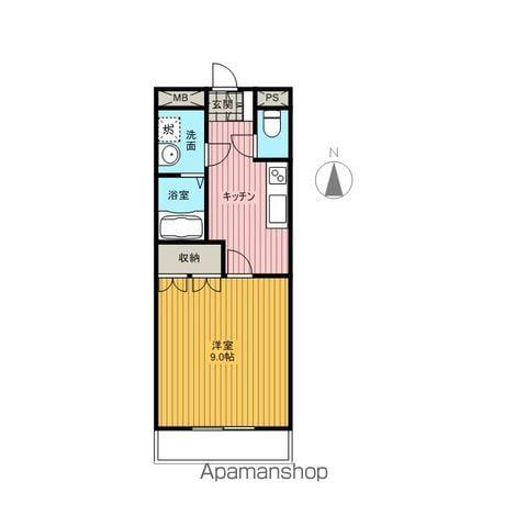 フロイデB(1K/1階)の間取り写真