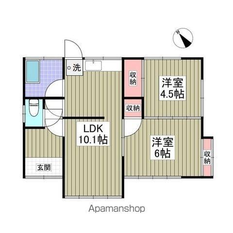 東武鉄道小泉線 西小泉駅 徒歩40分 1階建 築43年(2LDK)の間取り写真