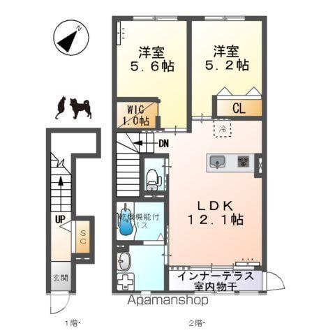 グレーシア(2LDK/2階)の間取り写真