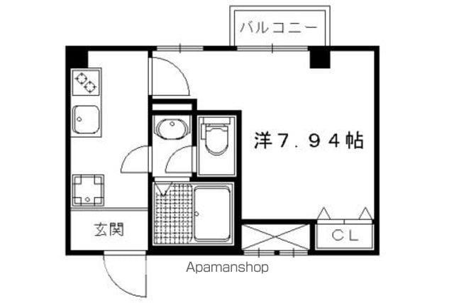 クオリカ紫竹(1K/4階)の間取り写真