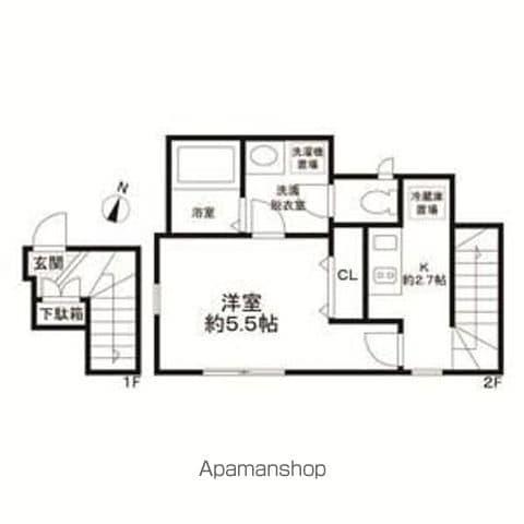 OPUS II(1K/2階)の間取り写真