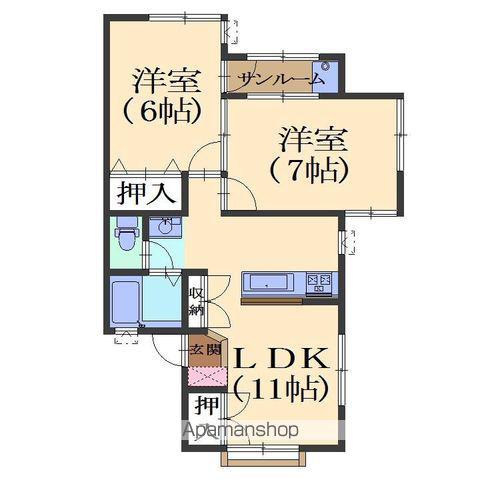 ASCOT.Y(2LDK/2階)の間取り写真