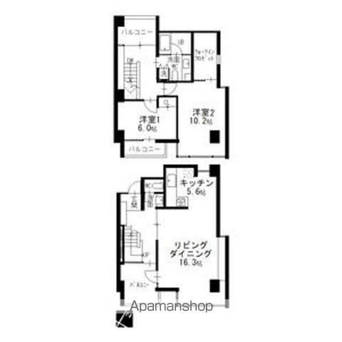 名古屋市東山線 覚王山駅 徒歩4分 4階建 築26年(2SLDK/3階)の間取り写真