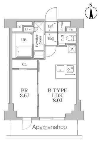 ルネサンスコート東新宿(1LDK/7階)の間取り写真